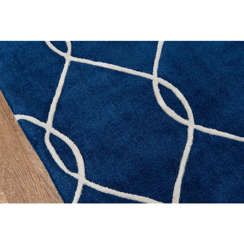Tapis bleu marine touffeté à la main Branchville, Rectangle 3 pi 6 po x 5 pi 6 po