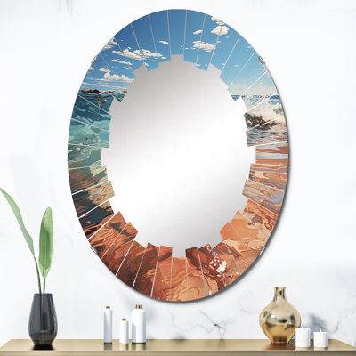 Mudi - Miroir mural nautique et plage ovale