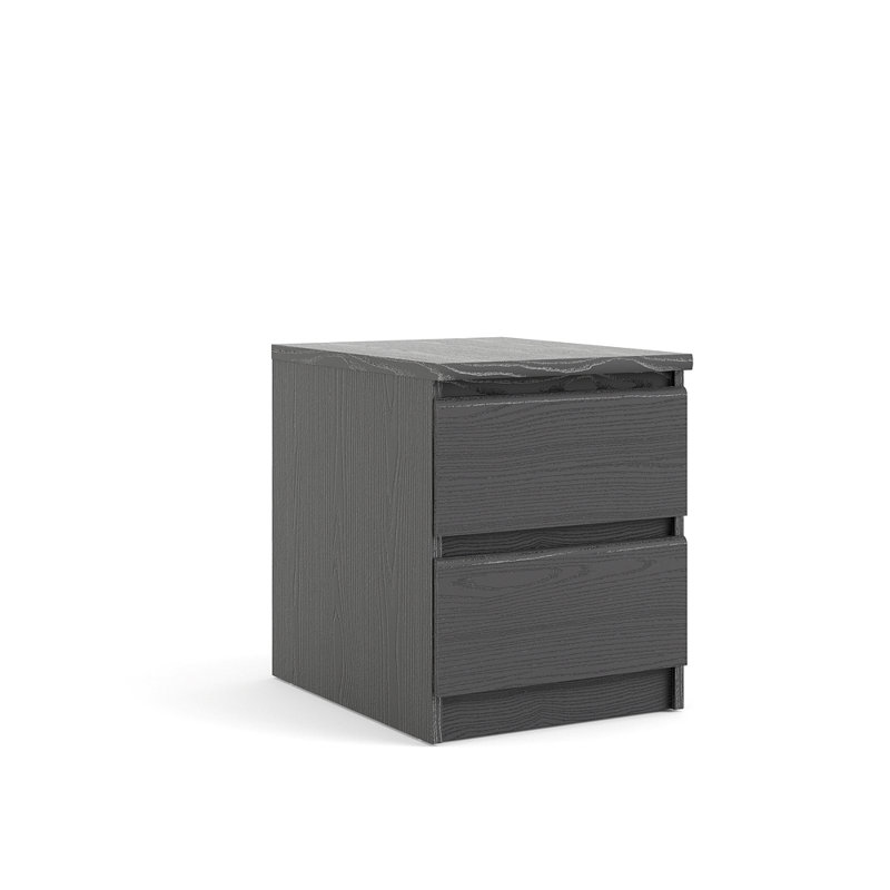 Janean 40.2cm W Bedside Table, Black Woodgrain