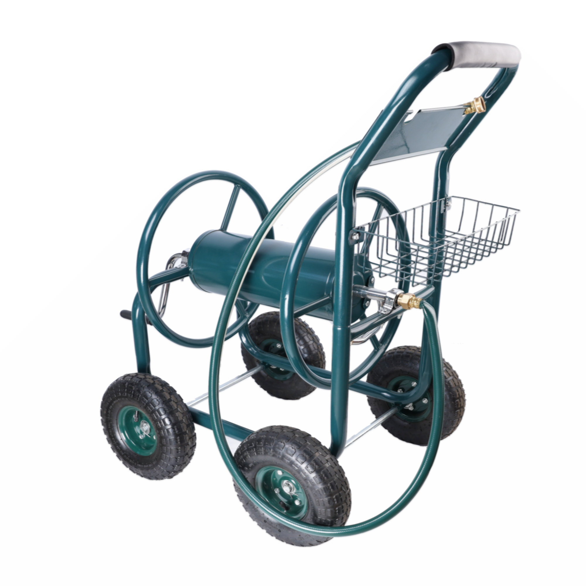 Garden Hose Reel Cart - 4 Wheels Portable Garden Hose Reel Cart