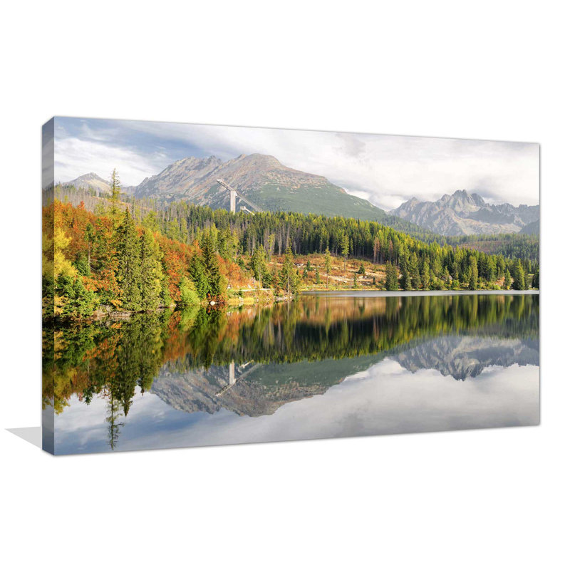 « mountain lake », reproduction de photo sur toile tendue, H 18 po x l 30 po x P 1 po
