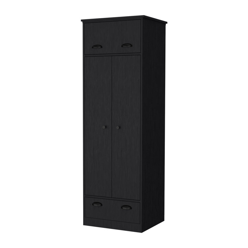 Commode combinée 23 po à tiroir noir