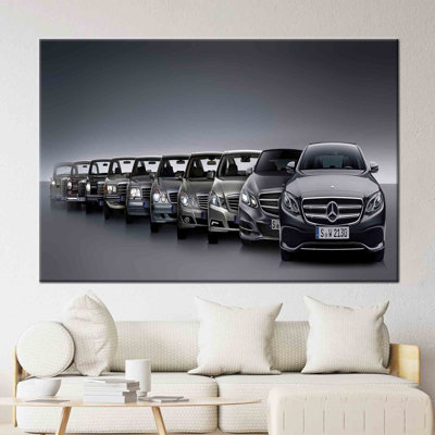 Artistic Luxury Vehicle Illustration on High-Quality Cotton Canvas Ideal for Modern Interior Design and Automobile Aficionados