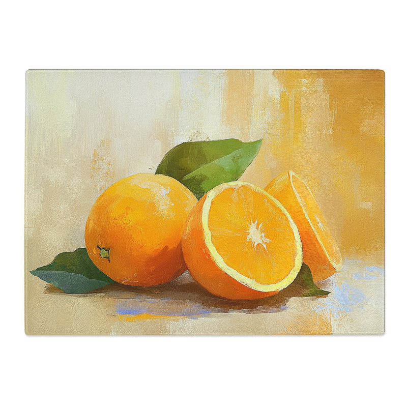 Orange Fruit  Glass Chopping Board