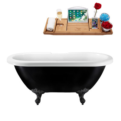 59.1'' x 28.3'' Freestanding Soaking Acrylic Bathtub