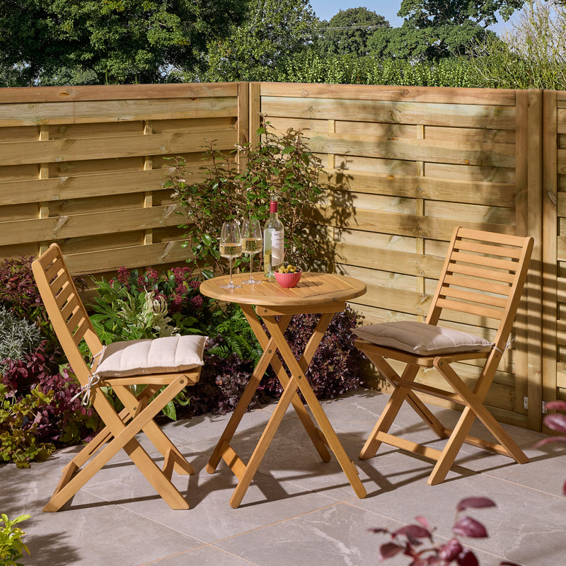 Rowlinson Ashdown Folding Bistro Set with Cushions