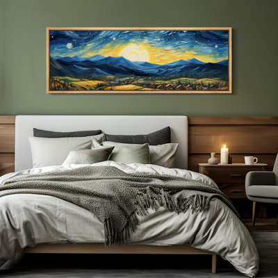 Famous Artwork " Starry Night Over The Rhone Vibrant Landscape Stripes Rustic Art Decor Extra Large Pictures "