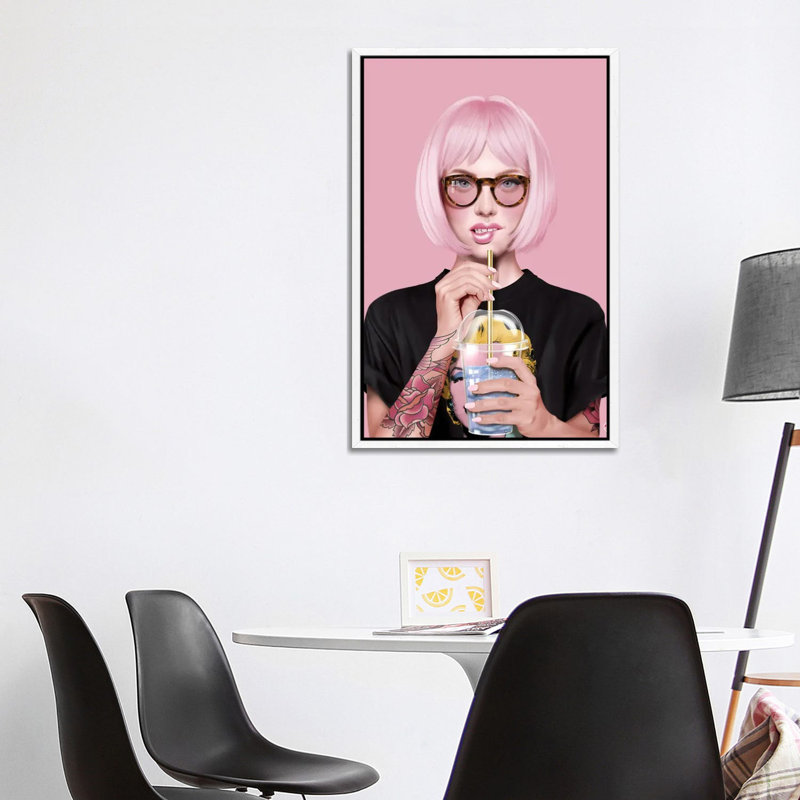 What's The Tee by Giulio Rossi - Floater Frame Print on Canvas