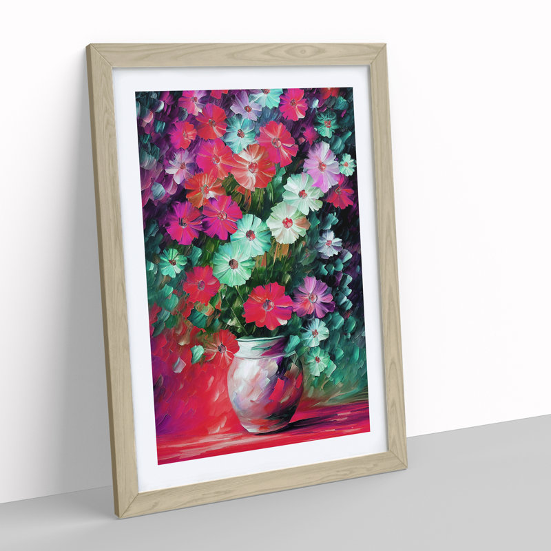Vase Of Flowers No.2 - Wall Art, 48cm H x 36cm W, Oak Picture Frame, White