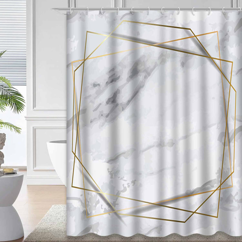 Rideau de douche romantique à motif abstrait en toile de fond avec 12 crochets, L 72 po x l 72 po
