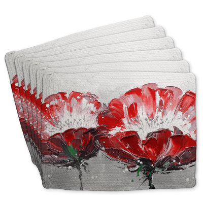 Braided Polyester Andaluss Set of 6 - Two Wild Flowers Design