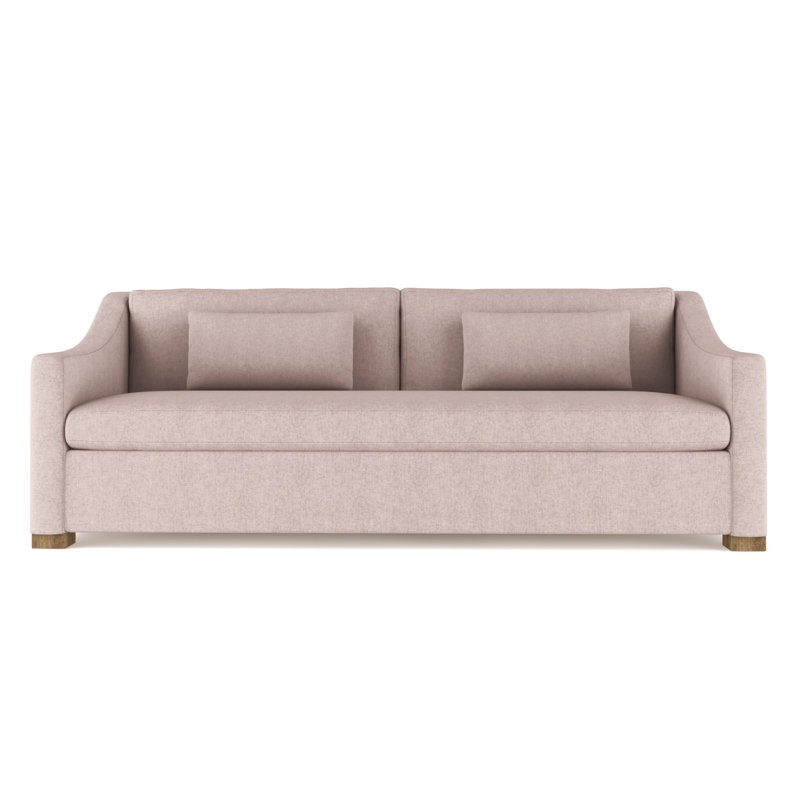 Canapé Crosby, H 32,5 po x l 96 po x P 38 po, Patiné, Peluche velours rosé