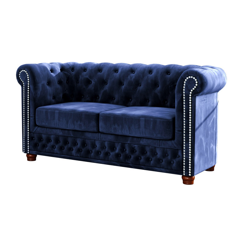  2 seater Chesterfield Sofa, Navy Blue