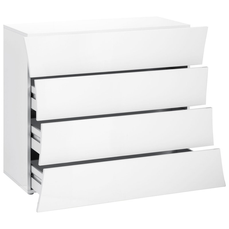 Steller 105cm W 4 - Drawer Chest of Drawers, Glossy White
