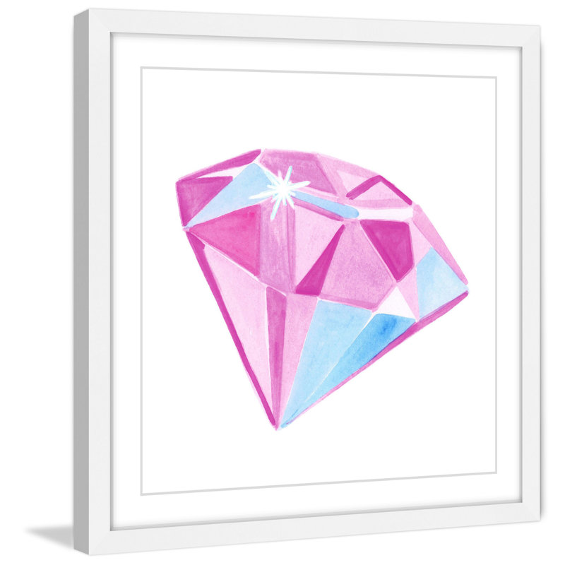 Pink and Blue Abstract Diamond Canvas Print