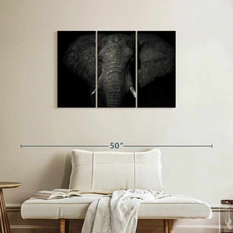Monochrome Elephant, 24" H x 38" W