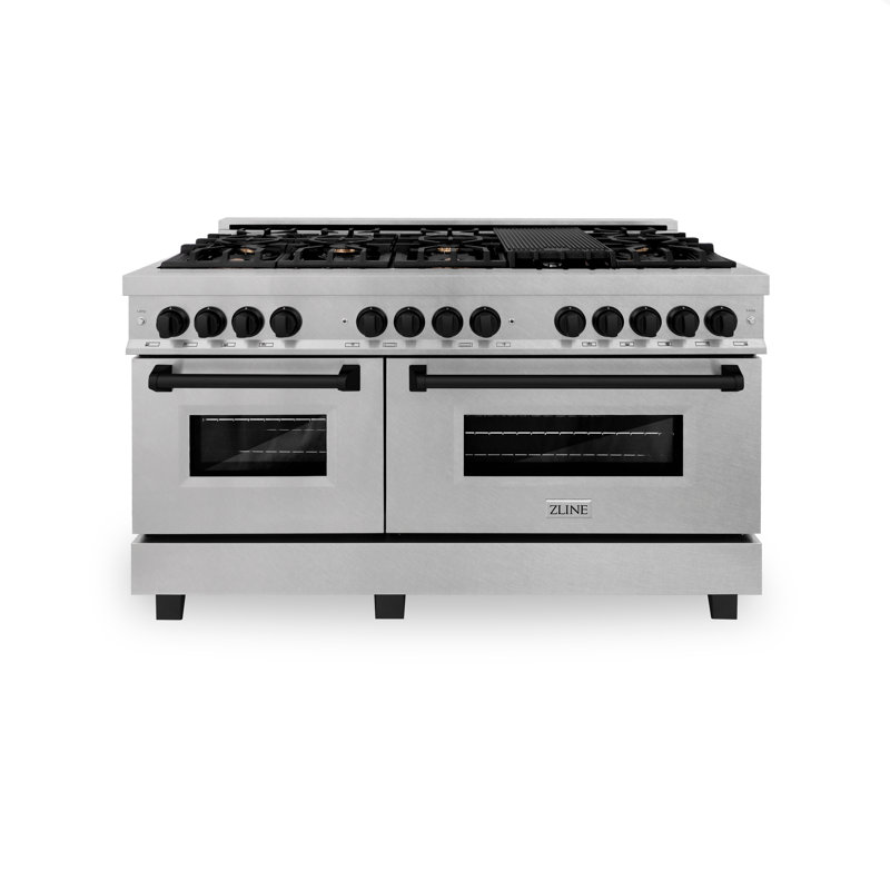 ZLINE Autograph 60" Legacy Dual Fuel Range, Stainless Steel/Matte Black Accents