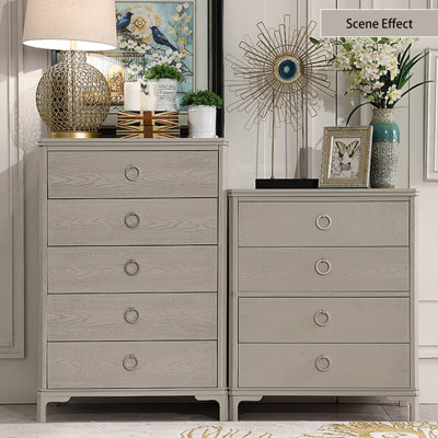 Meuble d'appoint en bois massif gris