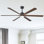 Ventilateur de plafond 70 po avec lumières Ventilateurs de moteur à courant continu silencieux 6 niveaux de vitesse, 6 pales en contreplaqué PCS, ventilateur de plafond réversible, pour le salon, la chambre à coucher - noir mat + noyer rouge
