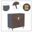 Vintage Stylish Wooden Storage Cabinet with Adjustable Interior Shelves