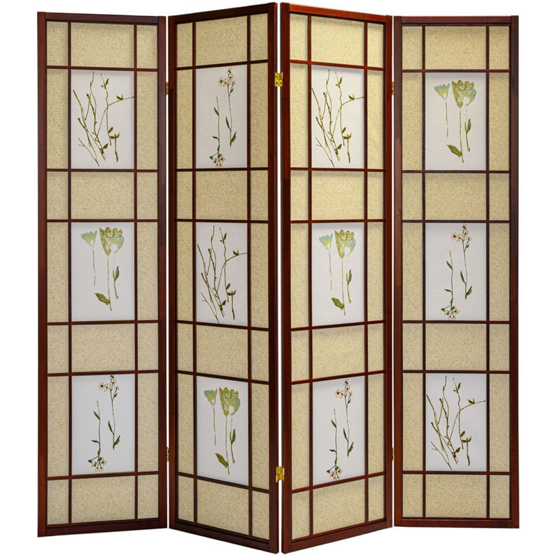 Cloison pliante en bois massif Boothbay, 4, Cerisier