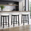 Ensemble de deux tabourets de bar avec fonction pivotante à 360 °, fabrication en bois et siège rembourré, idéal pour la cuisine, la salle à manger et le salon