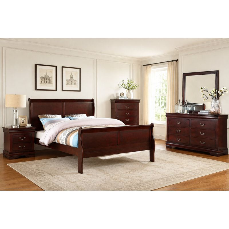 5 Piece Gillett, Queen, Dark Cherry