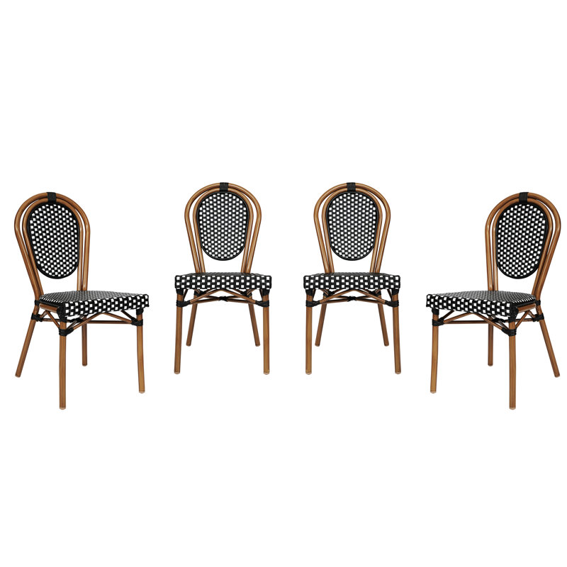 Chaise Paris empilable Clymer, Noir / blanc / naturel