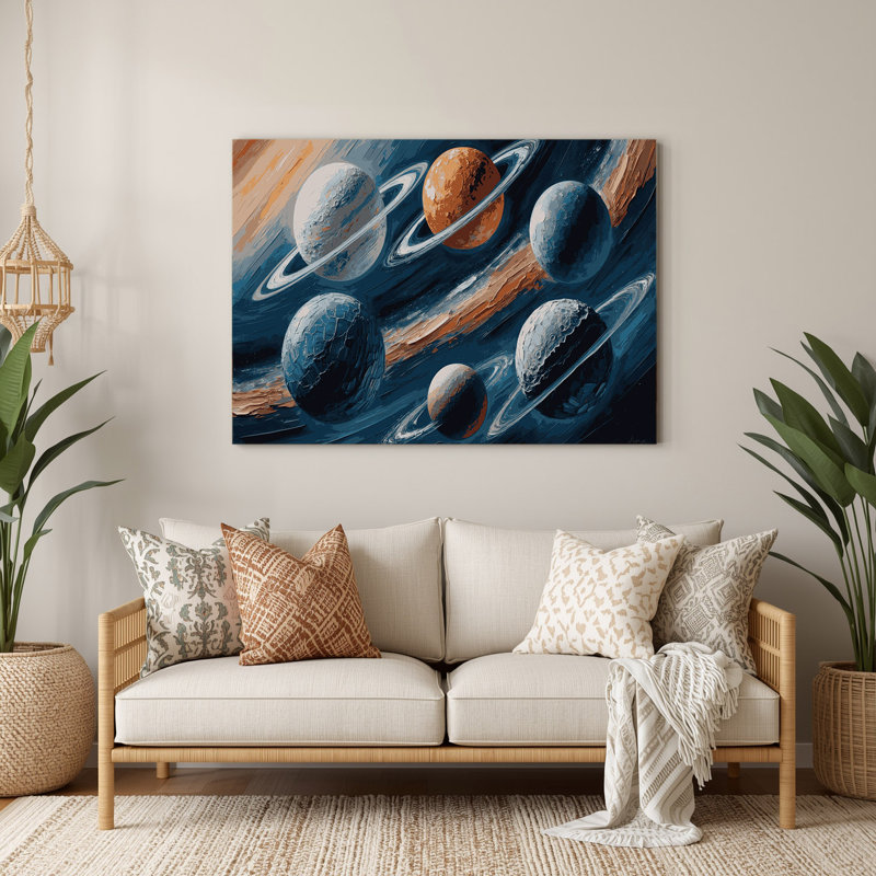 Art mural gris sur métal Space Jupiters