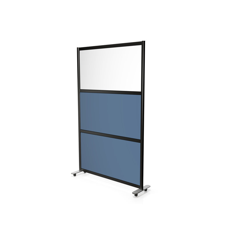 Cloison 3 panneaux Dionne, Transparent / bleu clair