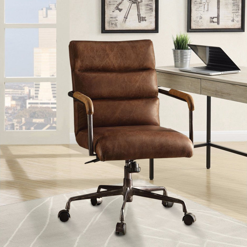 Springtown Swivel Office Chair, Retro Brown