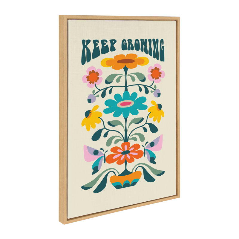 «Keep Growing» par Rachel Lee, 3 oiseaux, reproduction d'art sur toile encadrée
