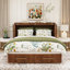 Grand lit escamotable moderne avec tiroirs de rangement et chargeur, bois massif, matelas inclus, assemblage facile en 60 minutes
