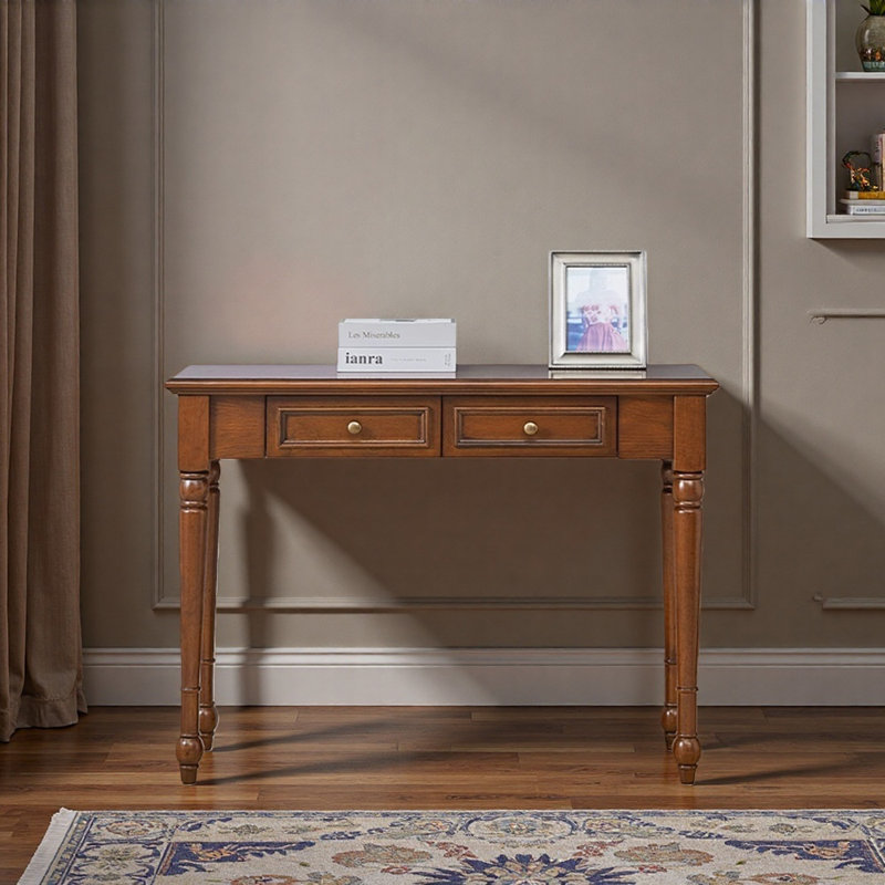 Bureau de 13,77 pouces de profondeur American-style, Tanné, H 29,92 po x l 39,37 po x P 13,77 po