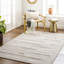 Tapis rayé fabriqué à la main Giselle en gris / blanc / brun-731227722