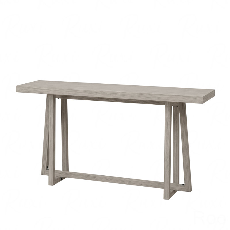 59.84" Gray Console Table, Rectangular Entryway & Sofa Table with Sturdy Magnesium Oxide Construction, Gray