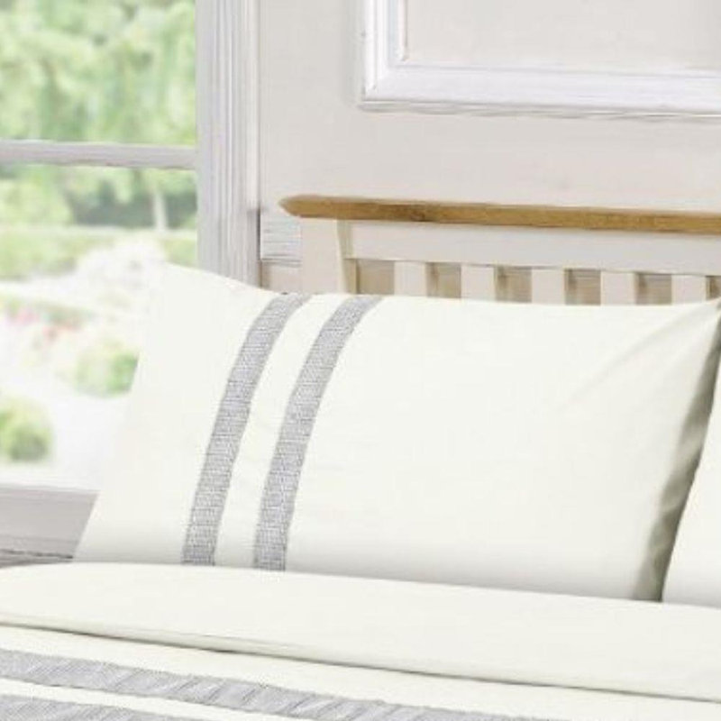 Fienley Cotton No Pattern Duvet Cover with Pillowcases Included, King Duvet Cover + 2 Standard Pillowcases, Cream