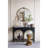 30x31" Round Wall Mirror With Gold Finish And Decorative Leaf Crest