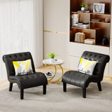 Arhiana Faux Leather Slipper Chair