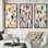 «Coral Teal Scandinave Flowers», 3 pièces
