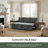 Upholstered L-Shape Gray Corduroy Space-Saving Sleeper Pull-Out Sofa With Hidden Storage-1719989693