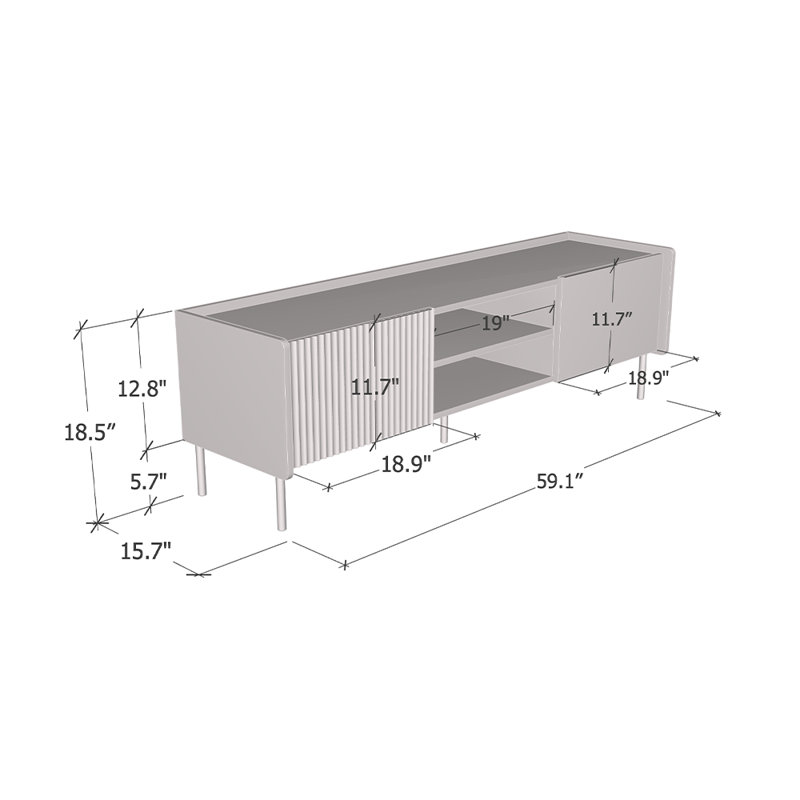 Anyi 59.1" Modern TV Stand with Matte Finish