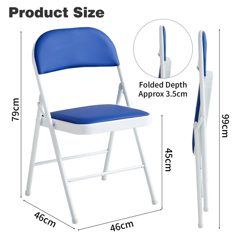 Crume Folding Chair (set of 4), Blue