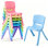 6 pièces de chaises en plastique empilables pour enfants, siège flexible pour tout-petits de 11 po pour la classe, garderie, école primaire, couleur claire