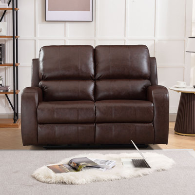 Canapé inclinable électrique en cuir végétalien de 61,4 po de largeur avec port USB