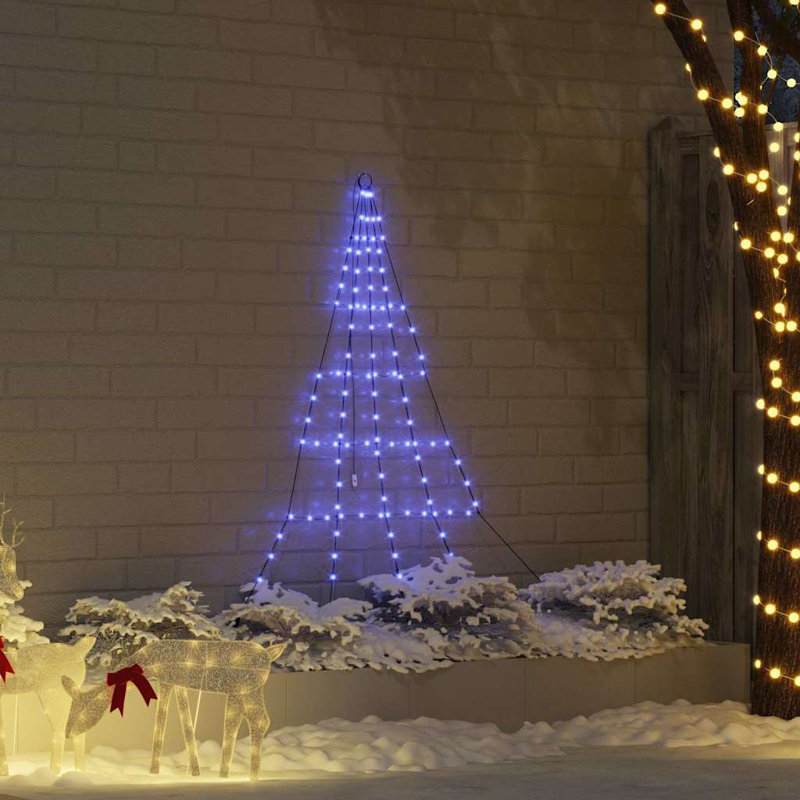  LED Christmas Tree with Ground Spikes 180 cm Metal, Blue