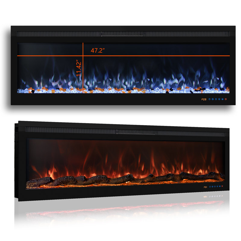 Electric Fireplace, 17.7" H x 50" W x 6.6" D