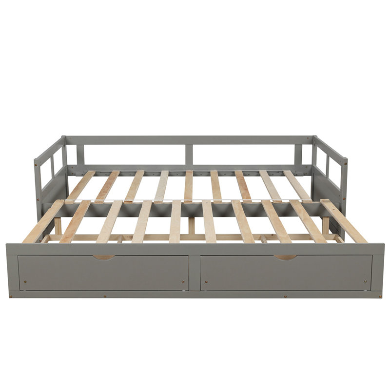 Freland Kids Twin Daybed with Drawers, Gray