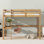 Lit mezzanine simple en bois massif avec bureau intégré 