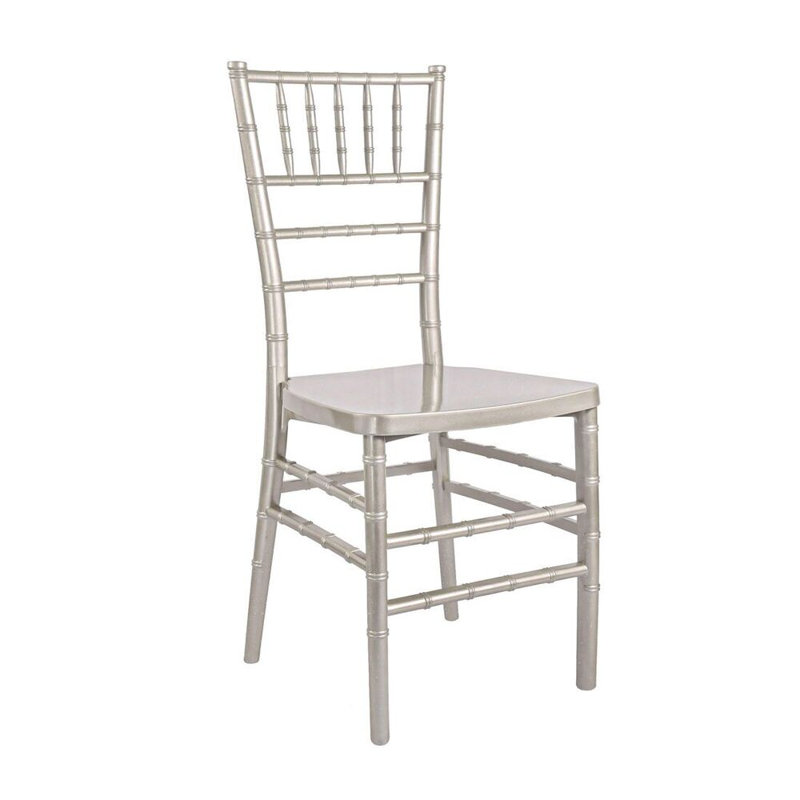 ToughResin Mono-Frame Chiavari Chair, 2 Chair Bundle by Chivari, Mono, Sparkling Silver Glitter Champagne, 2